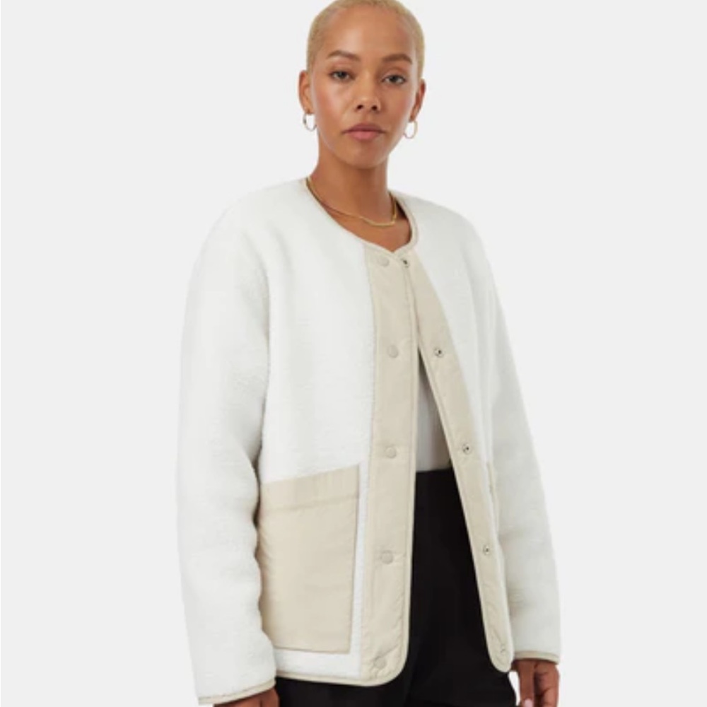 Tentree Vintage White/Beige Reversible Bomber Jacket - Picture 10 of 13